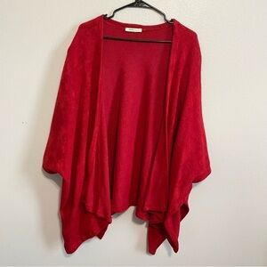 NEWBURY KUSTOM Red Open Short Sleeve Wrap Cardigan O/S